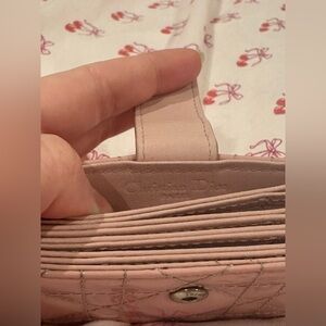 Pink Christian Dior Quilted Cardholder/Wallet